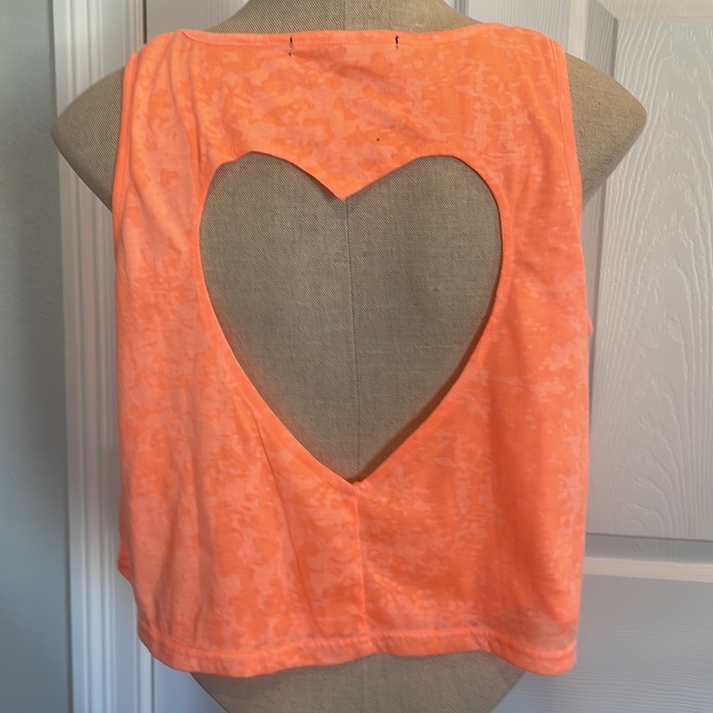 Hang out festival concert crop top sleeveless Orange women’s size small S - Picture 4 of 10
